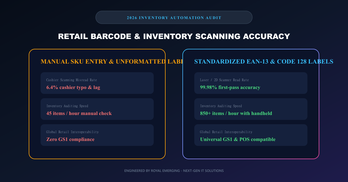 Retail Barcode Standards EAN-13 vs UPC-A vs Code 128 Benchmark 2026